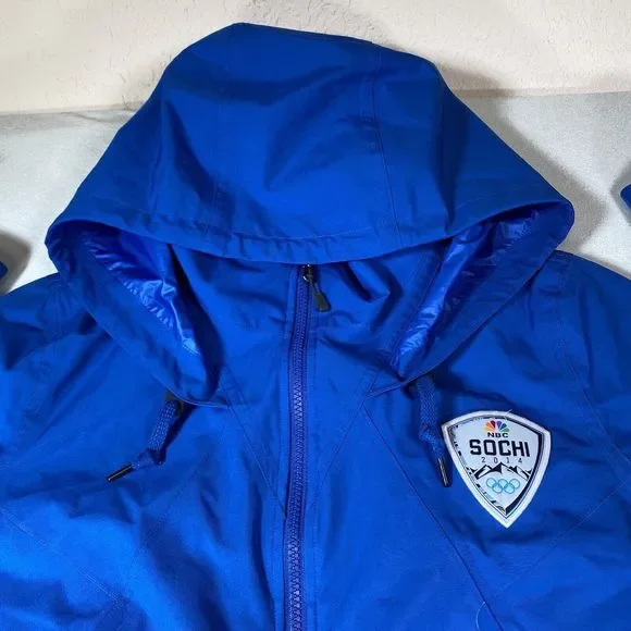 NIKE SOCHI 2014 Olympics  Women’s   Hooded Blue Winter Coat  Sz XL - Picture 3 of 16